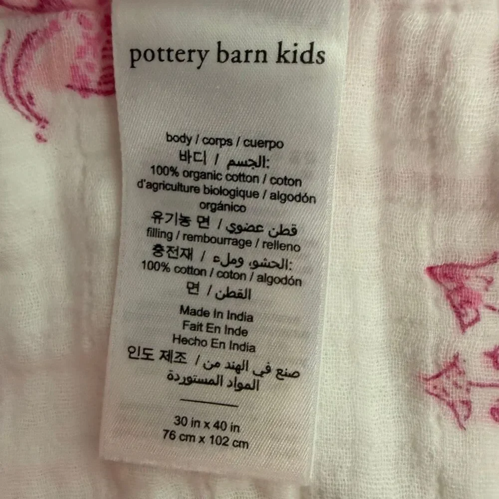 Pottery Barn Kids Lilly Pulitzer 30”x40” Elephant Bazaar Monogrammed Blanket